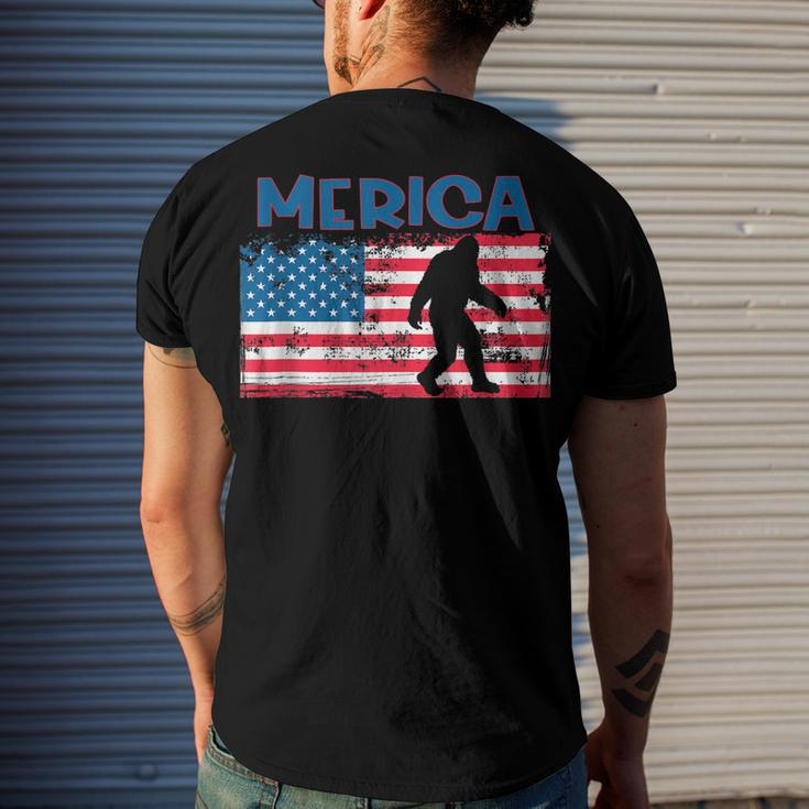 Us Flag Bigfoot July 4Th Sasquatch Patriotic Merica Men's T-shirt Back Print Gifts for Him
