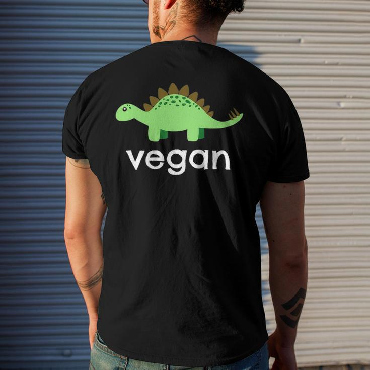 Vegan Dinosaur Green Save Wildlife Men's Back Print T-shirt Gifts for Him