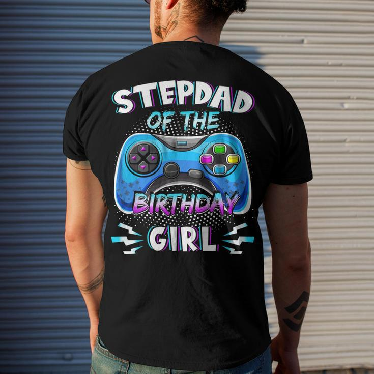 Video Game Birthday Party Stepdad Of The Bday Girl Matching Men's T-shirt Back Print Gifts for Him