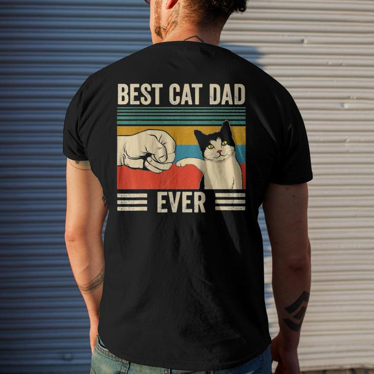 Mens Vintage Best Cat Dad Ever Bump Fit Classic Men's Back Print T-shirt Gifts for Him