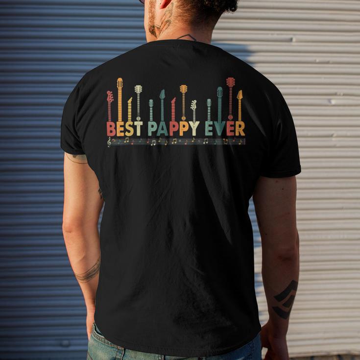 Vintage Best Pappy Ever Daddy Guitar Fathers Day Retro 303 Trending Shirt Men's Crewneck Short Sleeve Back Print T-shirt Gifts for Him