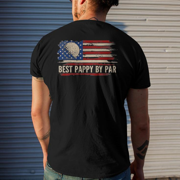 Vintage Best Pappy By Par American Flag Golf Golfer Men's Back Print T-shirt Gifts for Him