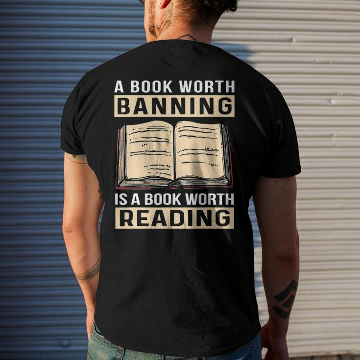 Vintage Censorship Book Reading Nerd I Read Banned Books Men's Back Print T-shirt Gifts for Him