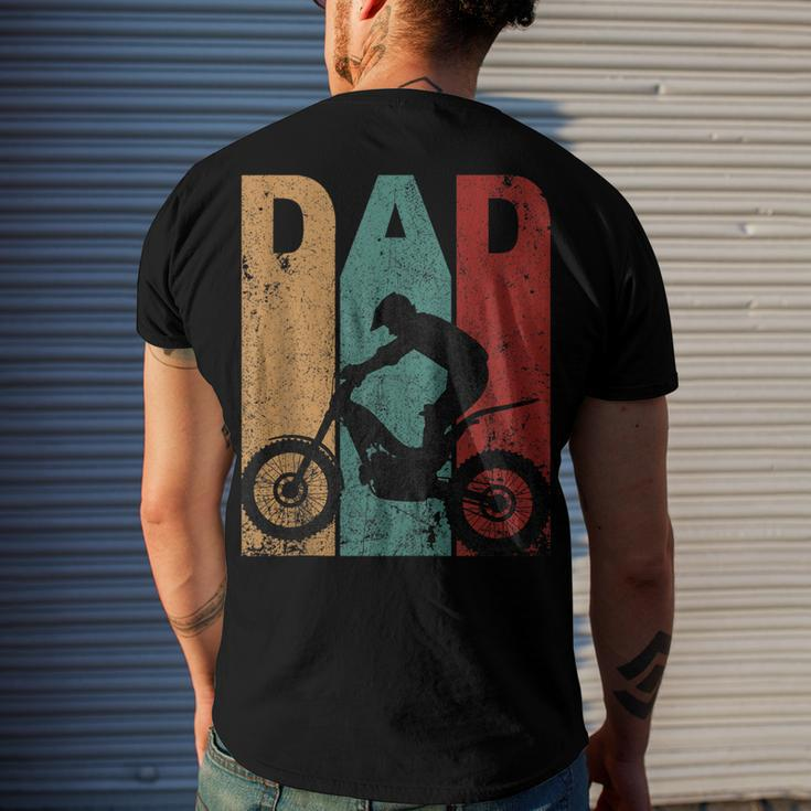 Vintage Motocross Dad Dirt Bike Fathers Day 4Th Of July Men's T-shirt Back Print Gifts for Him