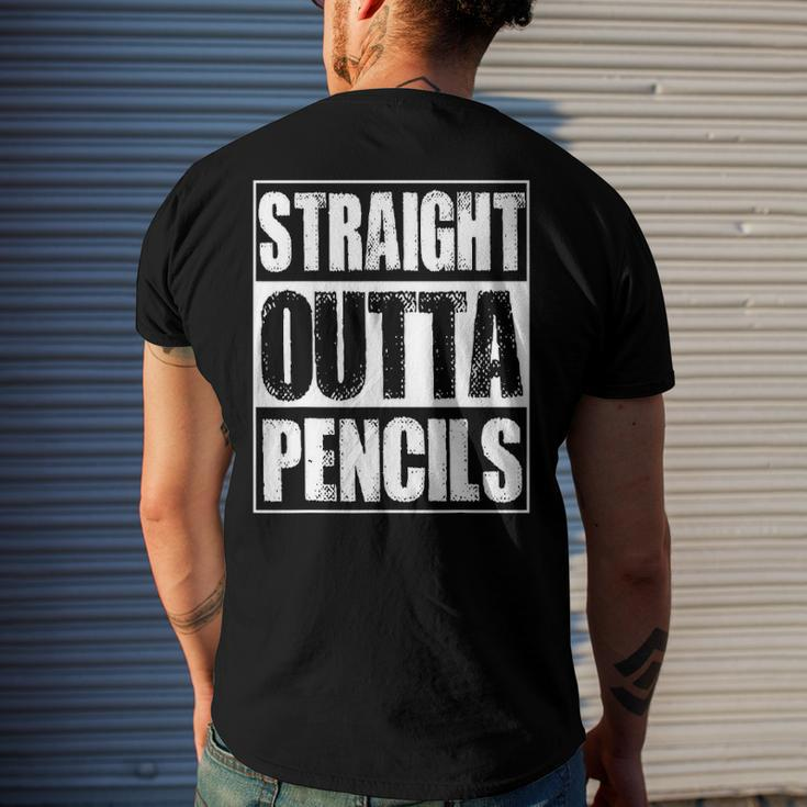 Vintage Straight Outta Pencils Men's Back Print T-shirt Gifts for Him