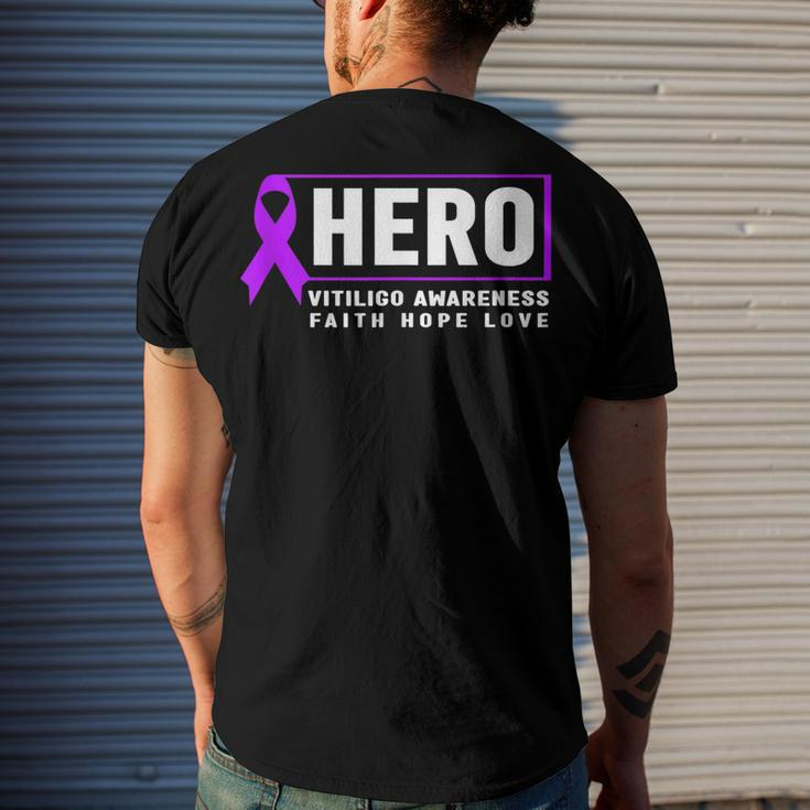 Vitiligo Awareness Hero - Purple Vitiligo Awareness Men's T-shirt Back Print Gifts for Him
