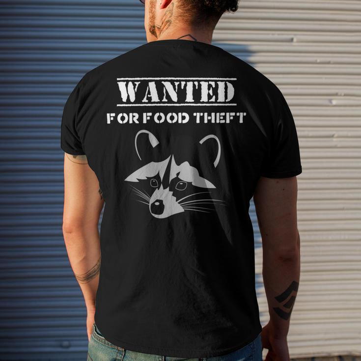 Wanted For Food Theft Funny Raccoon Lover 528 Trending Shirt Men's Crewneck Short Sleeve Back Print T-shirt Gifts for Him