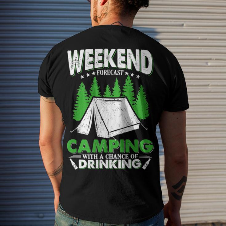 Weekend Forecast Camping With A Chance Of Drinking Funny Men's Crewneck Short Sleeve Back Print T-shirt Gifts for Him