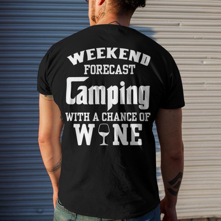 Weekend Forecast Camping With Wine 12 Shirt Men's Crewneck Short Sleeve Back Print T-shirt Gifts for Him