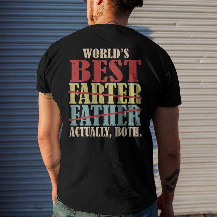 Worlds Best Farter Father Actually Both Happy Fathers Day Men's Back Print T-shirt Gifts for Him