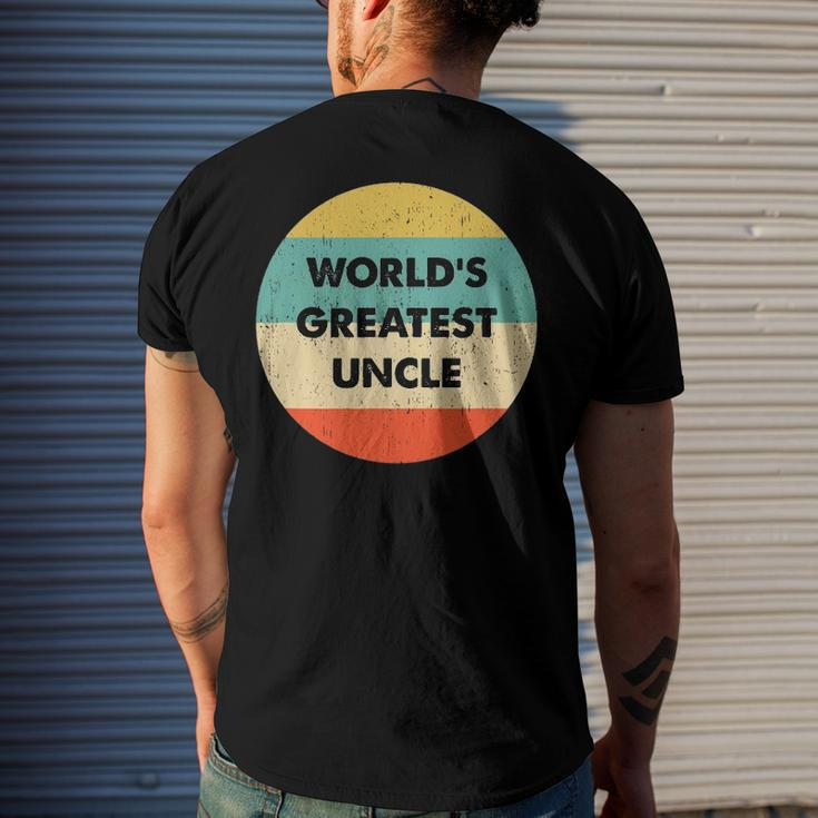 Worlds Greatest Uncle Family Member Men's Back Print T-shirt Gifts for Him