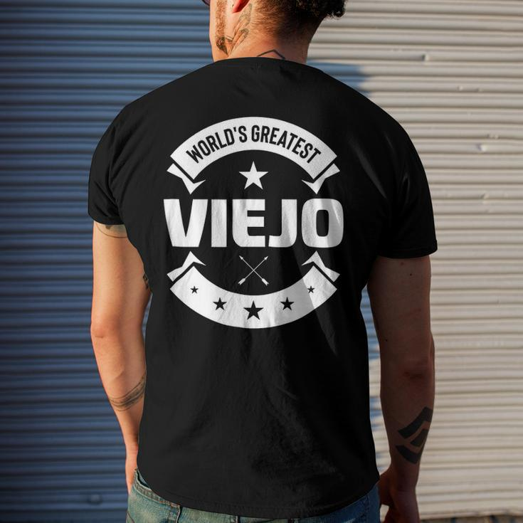 Worlds Greatest Viejo For Spanish Dad Men's Back Print T-shirt Gifts for Him