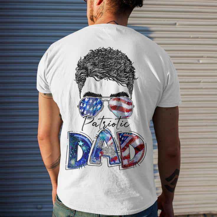 4Th Of July American Flag Dad Life Patriotic Dad Daddy Men's T-shirt Back Print Gifts for Him