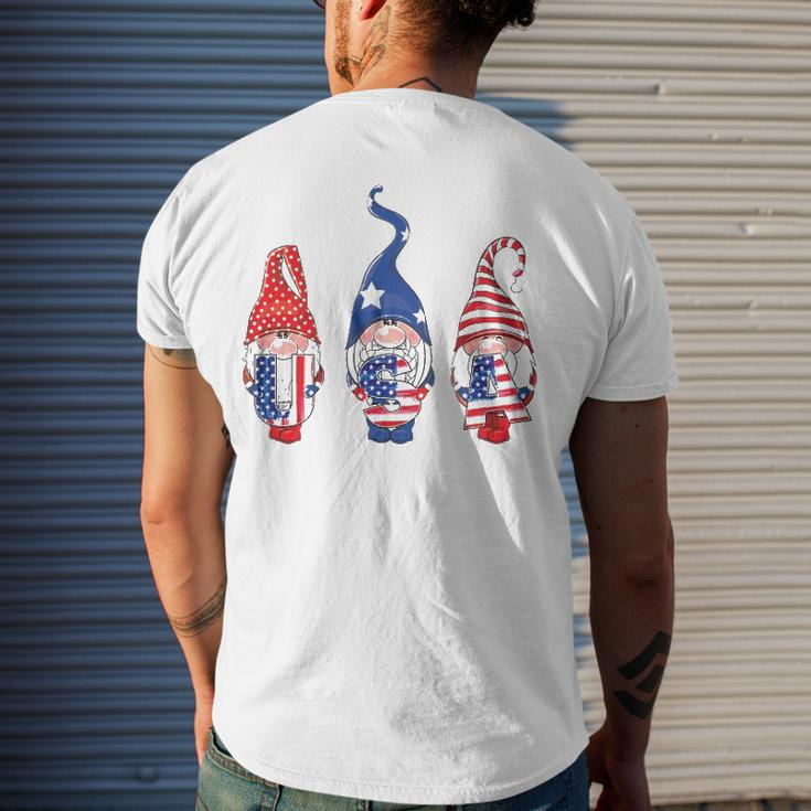 4Th Of July American Flag Gnomes Women Men Girls Boys Kids Men's Back Print T-shirt Gifts for Him