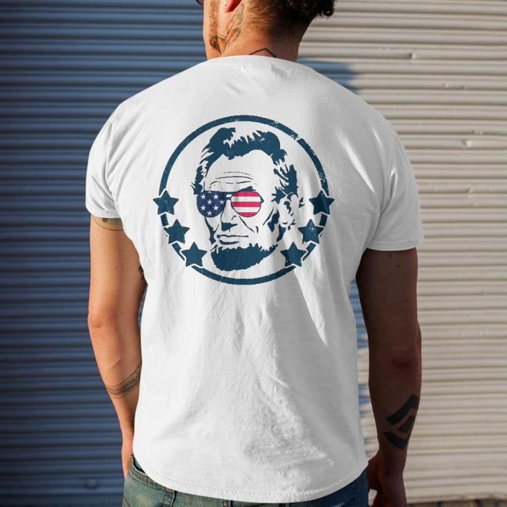 Abraham Lincoln 4Th Of July Usa Tee Men's Back Print T-shirt Gifts for Him