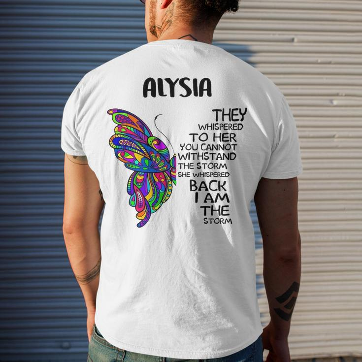 Alysia Name Alysia I Am The Storm Men's T-Shirt Back Print Gifts for Him