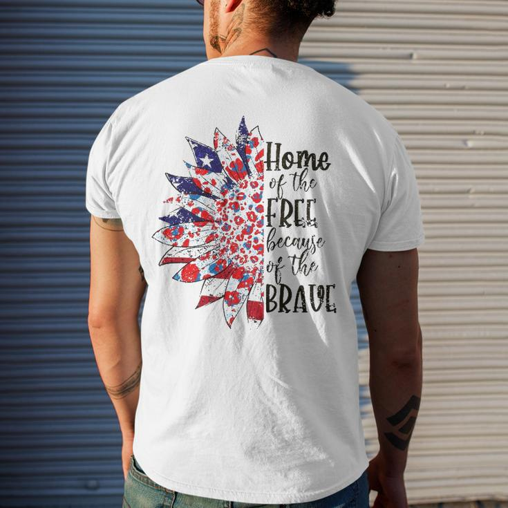 America The Home Of Free Because Of The Brave Plus Size Men's Back Print T-shirt Gifts for Him