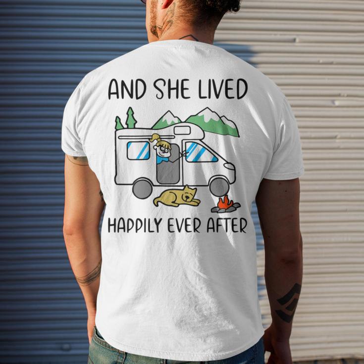 And She Lived Happily Ever After Men's Crewneck Short Sleeve Back Print T-shirt Gifts for Him