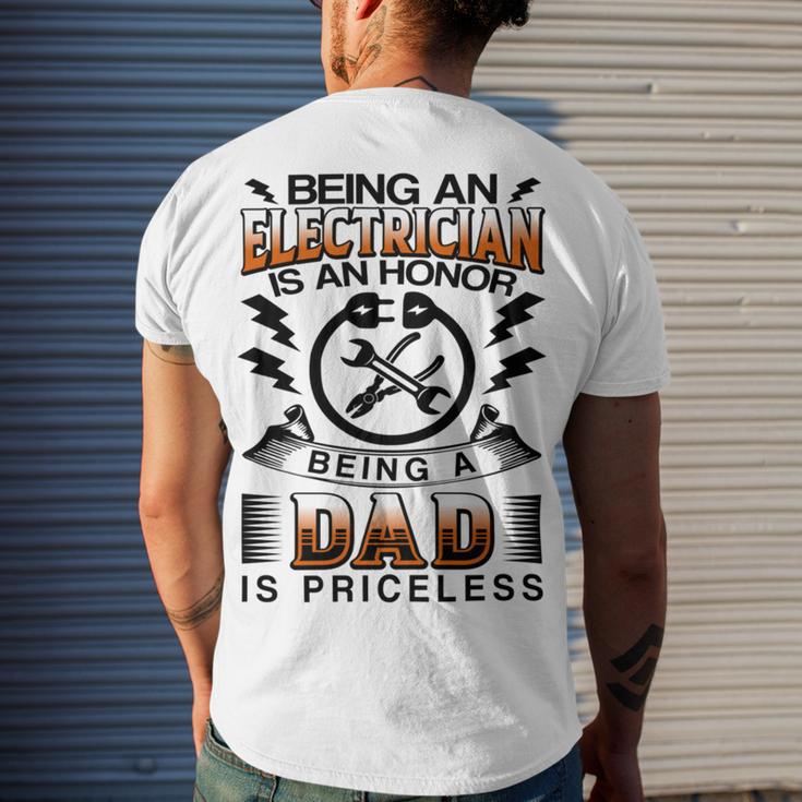 Being An Electrician Is An Honor Being A Dad Is Priceless Men's Crewneck Short Sleeve Back Print T-shirt Gifts for Him