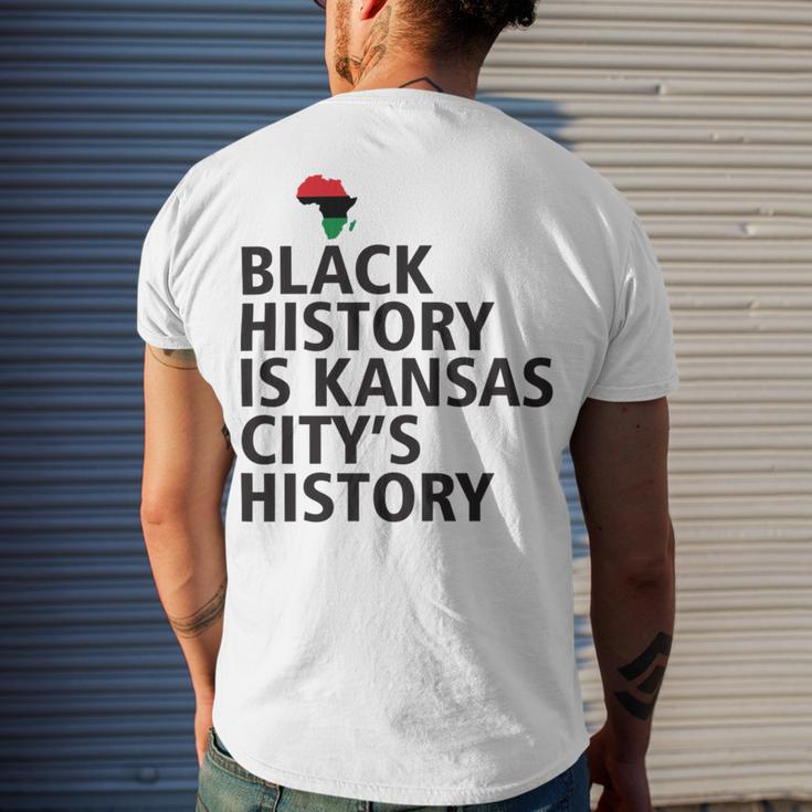 Black History Is Kansas Citys History Men's Crewneck Short Sleeve Back Print T-shirt Gifts for Him