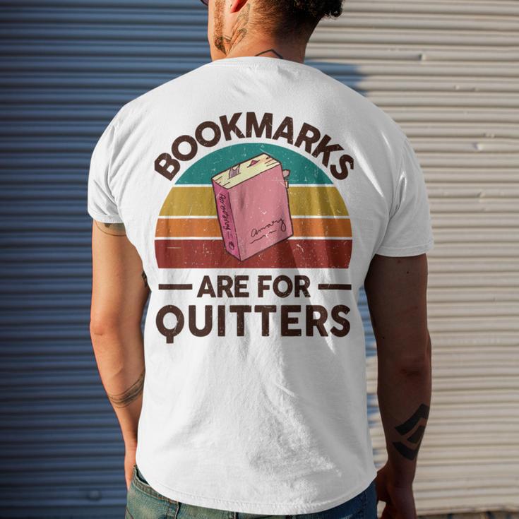 Bookmarks Are For Quitters Men's Crewneck Short Sleeve Back Print T-shirt Gifts for Him