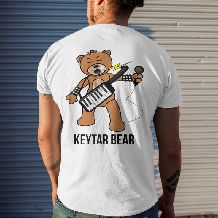 Boston Keytar Bear Street Performer Keyboard Playing Raglan Baseball Tee Men's Back Print T-shirt Gifts for Him