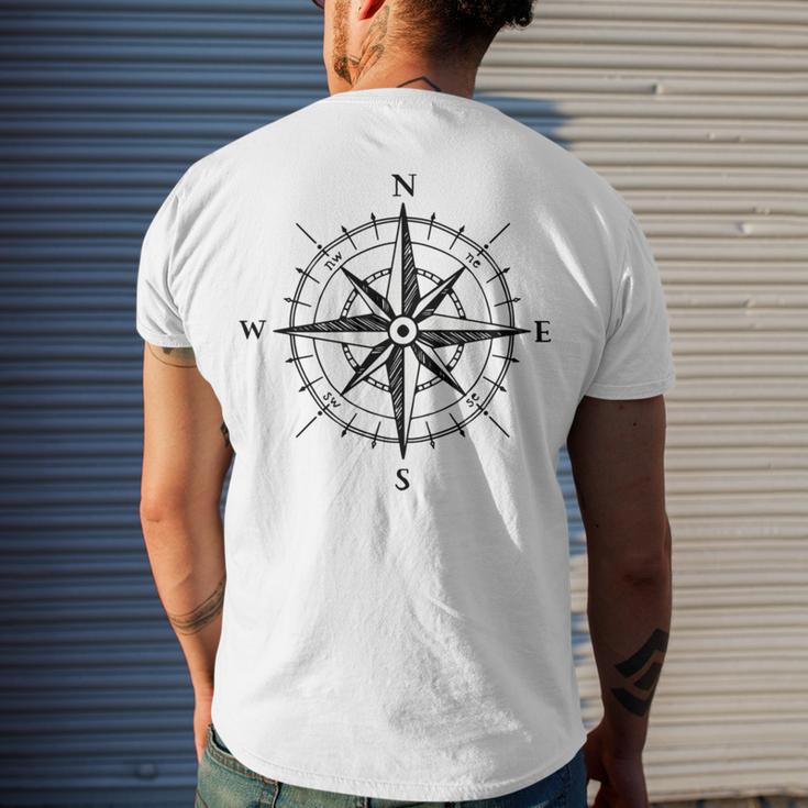 Compass Men's Crewneck Short Sleeve Back Print T-shirt Gifts for Him