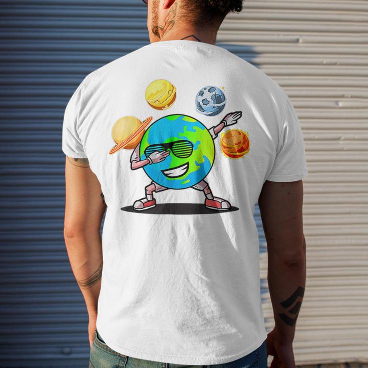 Dabbing Earth Day Men's Crewneck Short Sleeve Back Print T-shirt Gifts for Him