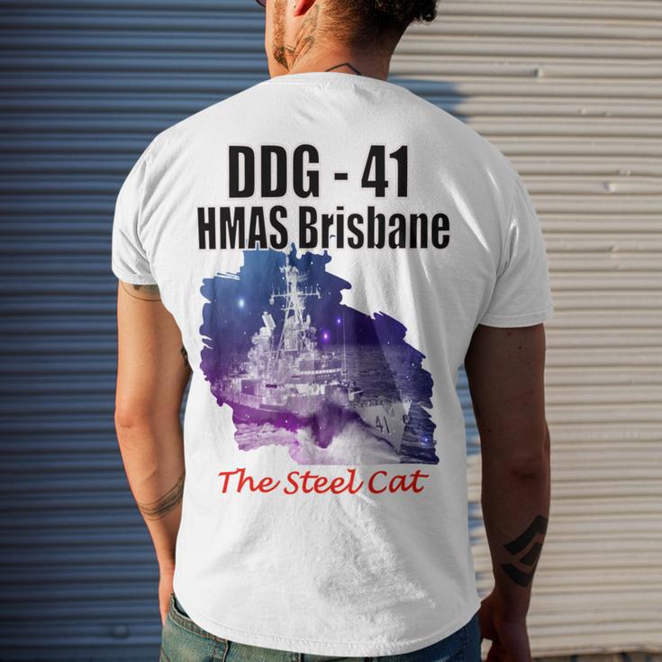 Ddg - 41 Hmas Brisbane Men's Crewneck Short Sleeve Back Print T-shirt Gifts for Him