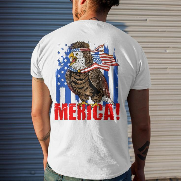 Eagle American Flag Usa Flag Mullet Eagle 4Th Of July Merica Men's Back Print T-shirt Gifts for Him