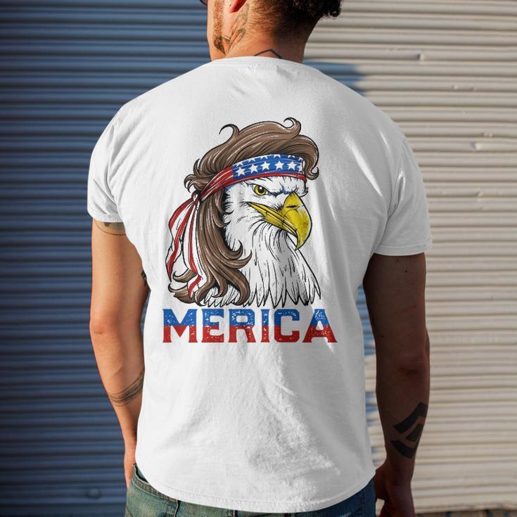 Eagle Mullet 4Th Of July American Flag Merica Usa Essential Men's Back Print T-shirt Gifts for Him