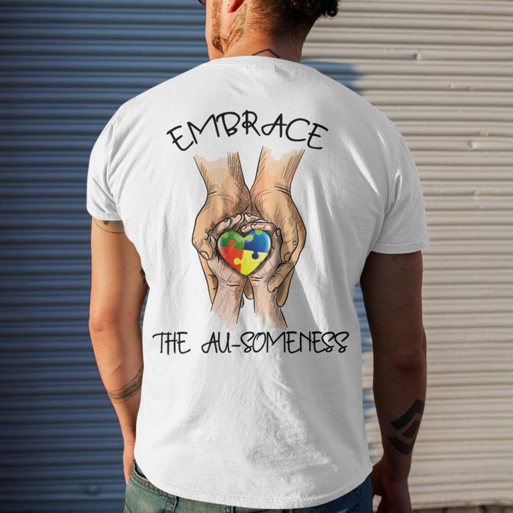 Embrace Ausomeness Men's Crewneck Short Sleeve Back Print T-shirt Gifts for Him