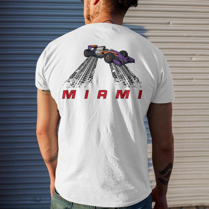 F 1 Miami Gp Aqua Men's Crewneck Short Sleeve Back Print T-shirt Gifts for Him