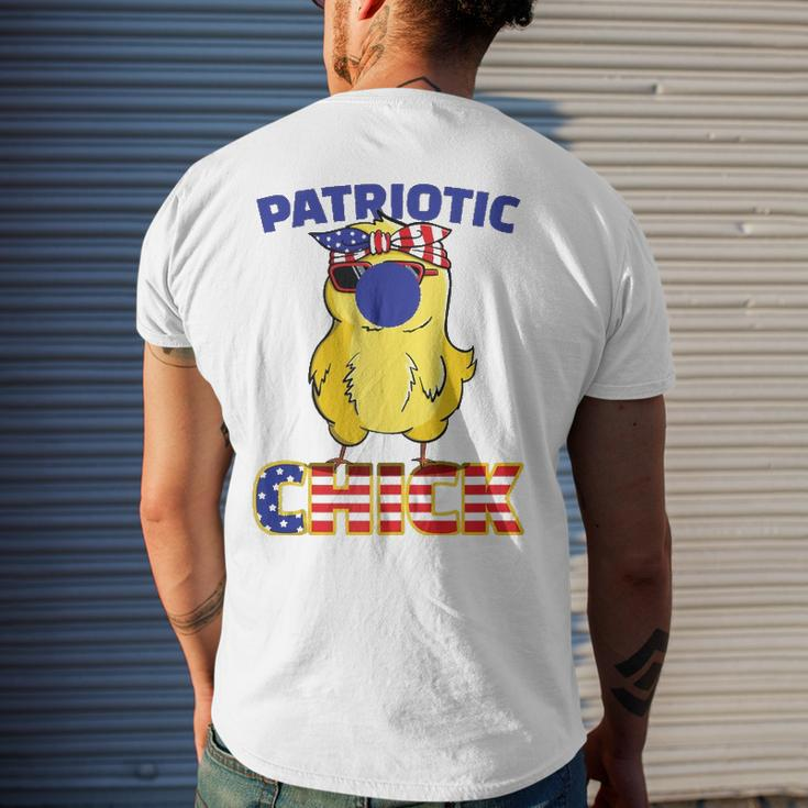 Fourth Of July 4Th Cute Patriotic Chick American Flag Men's Back Print T-shirt Gifts for Him