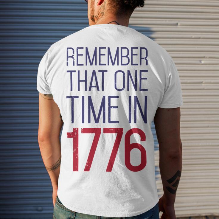 Fourth Of July Remember 1776 Funny 743 Shirt Men's Crewneck Short Sleeve Back Print T-shirt Gifts for Him