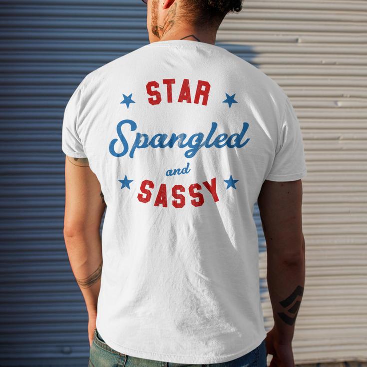 Fourth Of July Star Spangled Sassy Cute 741 Shirt Men's Crewneck Short Sleeve Back Print T-shirt Gifts for Him