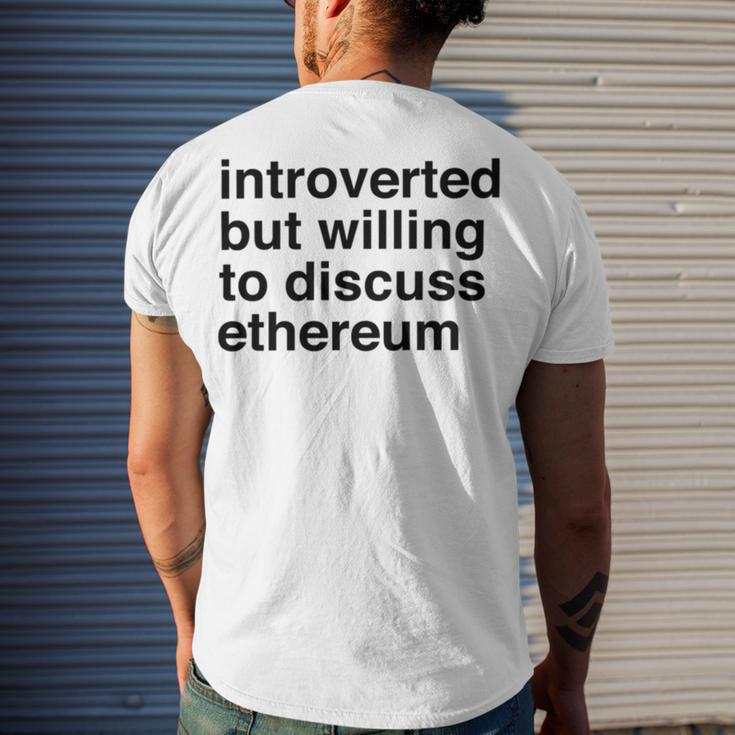 Funny Introverted Ethereum Gift Men's Crewneck Short Sleeve Back Print T-shirt Gifts for Him