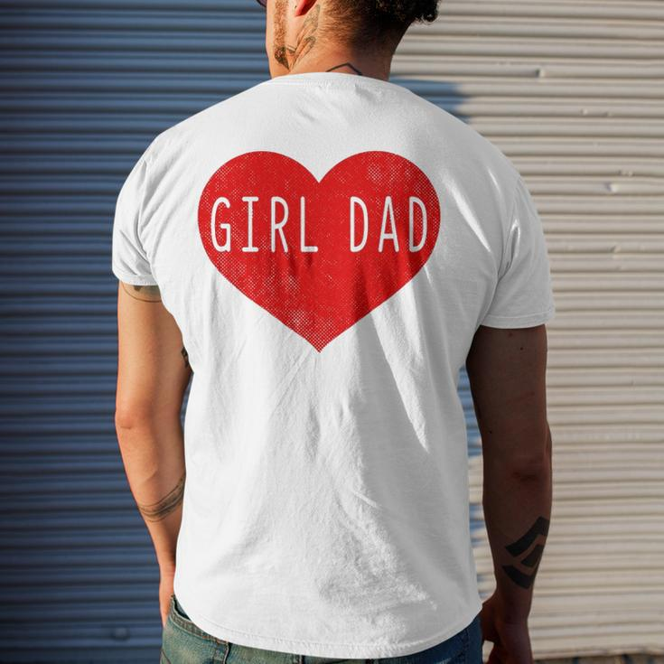 Girl Dad Heart Fathers Day Vintage Retro Men's Back Print T-shirt Gifts for Him