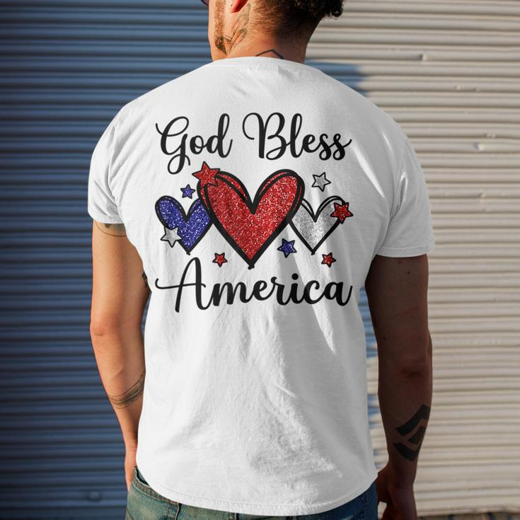 God Bless America Patriotic 4Th Of July Motif For Christians Men's T-shirt Back Print Gifts for Him