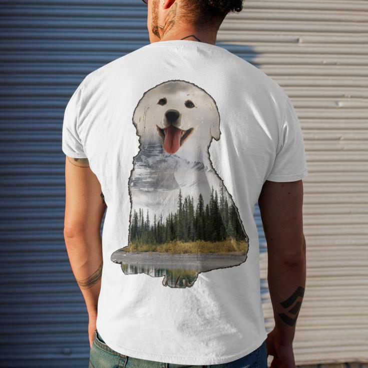 Golden Retriever Cute Puppy Men's Crewneck Short Sleeve Back Print T-shirt Gifts for Him