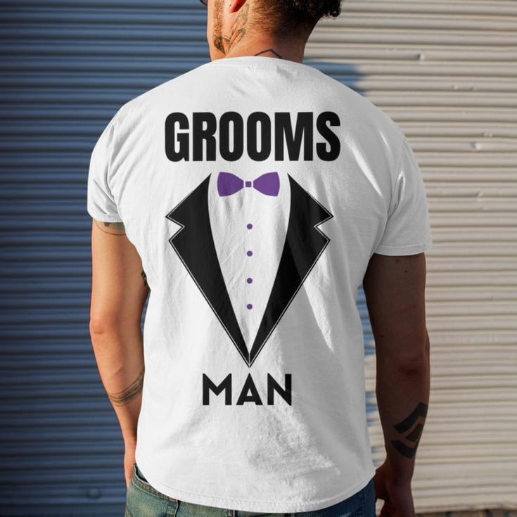 Groomsman Grooms Squad Stag Party Friends Themed Men's Crewneck Short Sleeve Back Print T-shirt Gifts for Him