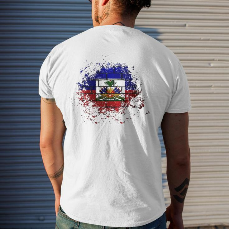 Haiti Haitian Flag Day Proud Country Love Ayiti Men's Back Print T-shirt Gifts for Him