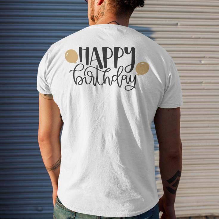 Happy Beautiful Birthday With Balloons Men's Crewneck Short Sleeve Back Print T-shirt Gifts for Him