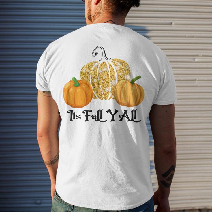 Happy Fall Yall Its Fall Yall Leopard Print Pump V2 Men's Crewneck Short Sleeve Back Print T-shirt Gifts for Him