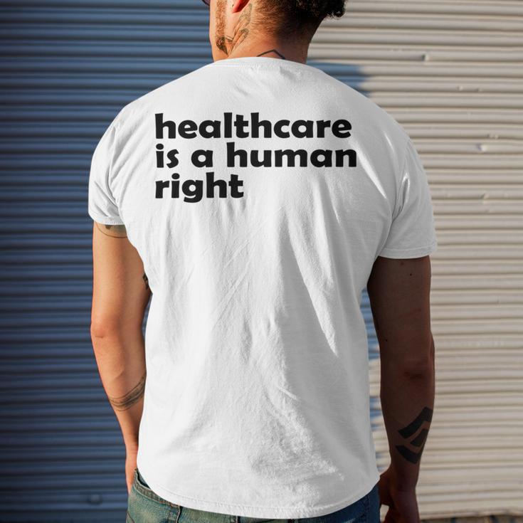 Healthcare Is A Human Right Men's Crewneck Short Sleeve Back Print T-shirt Gifts for Him