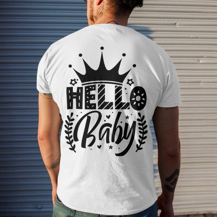 Hello Baby Graphic Design For New Coming Babys Men's Crewneck Short Sleeve Back Print T-shirt Gifts for Him