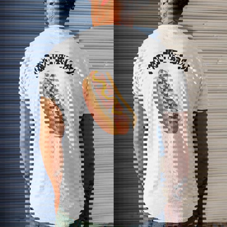 Hilarious Fun Taco Tuesday Hotdog Hot Dog Men's Back Print T-shirt Gifts for Him