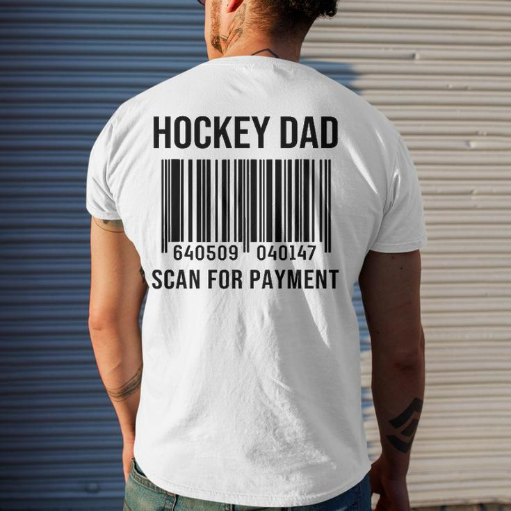 Hockey Dad Scan For Payment Sport Dad Fathers Day Men's Back Print T-shirt Gifts for Him