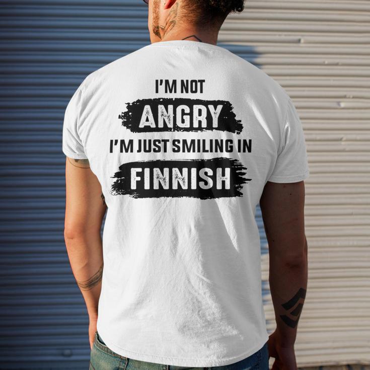 Im Not Angry Im Just Smiling In Finnish Men's Crewneck Short Sleeve Back Print T-shirt Gifts for Him