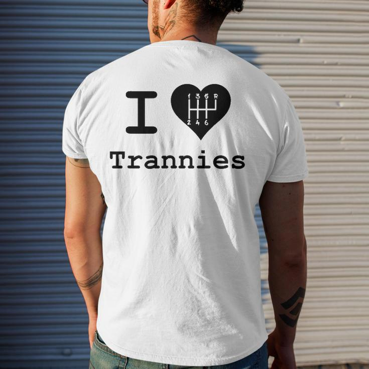 I Love Trannies Heart Car Lovers Men's Back Print T-shirt Gifts for Him